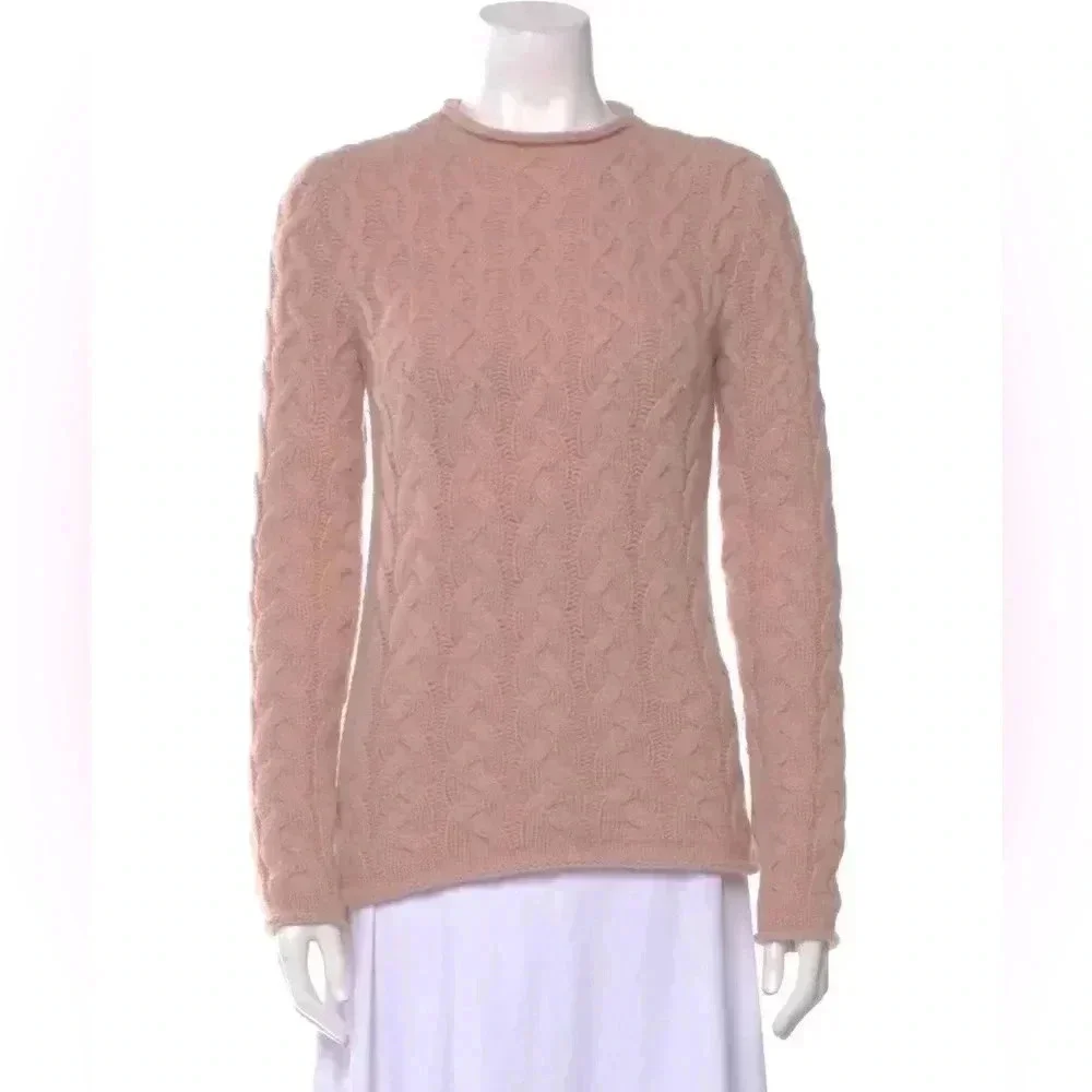 Tory Burch Pink Cable Knit Sweater - Picture 2 of 6